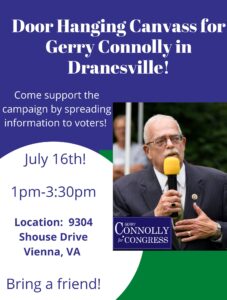 Door Hanging Canvass for Gerry Connolly in Dranesville