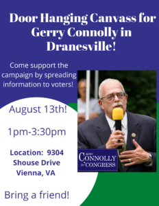 Door Hanging Canvass for Gerry Connolly in Dranesville