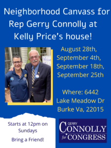 Neighborhood Canvass for Rep. Gerry Connolly at Kelly Price's House @ Kelly Price's House