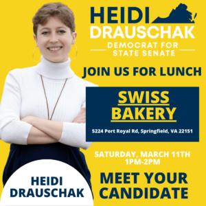 Lunch Meet and Greet with Heidi Drauschak @ The Swiss Bakery