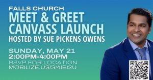 Falls Church - Saddam Salim Meet & Greet/Canvass Launch with Sue Pickens Owens (SD-37) @ Address provided upon sign-up